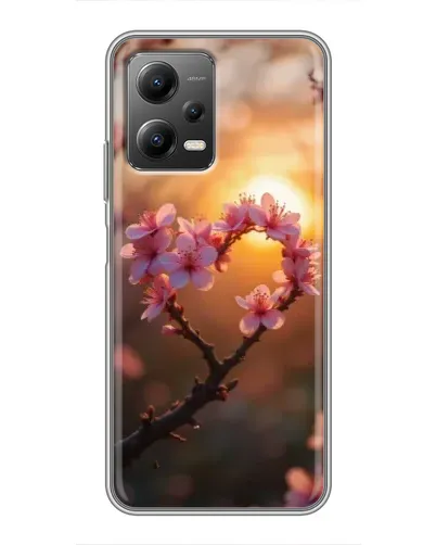 Чохол для Xiaomi POCO X5 (5G) з картинкою «Рожевий цвіт сердечко на тлі заходу» Чохол для Xiaomi POCO X5 (5G) з картинкою «Рожевий цвіт сердечко на тлі заходу»