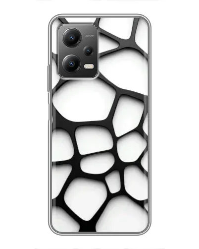 Чехол для Xiaomi POCO X5 (5G) с картинкой «Белая объемная сетка»