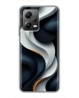 Чехол для Xiaomi POCO X5 (5G) с картинкой «Объемные черно-белые ленты»