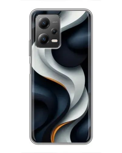 Чехол для Xiaomi POCO X5 (5G) с картинкой «Объемные черно-белые ленты»