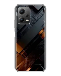 Чехол для Xiaomi POCO X5 (5G) с картинкой «Черные геометрические блоки»