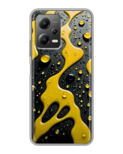 Чехол для Xiaomi POCO X5 (5G) с картинкой «Жидкое желтое золото»