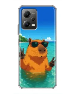 Чохол для Xiaomi POCO X5 (5G) з картинкою «Морська капібара»