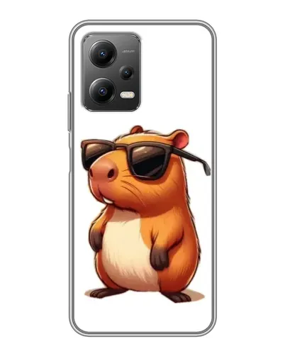 Чехол для Xiaomi POCO X5 (5G) с картинкой «Капибара в очках»