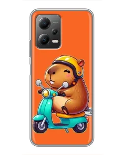 Чохол для Xiaomi POCO X5 (5G) з картинкою «Капібара на скутері»