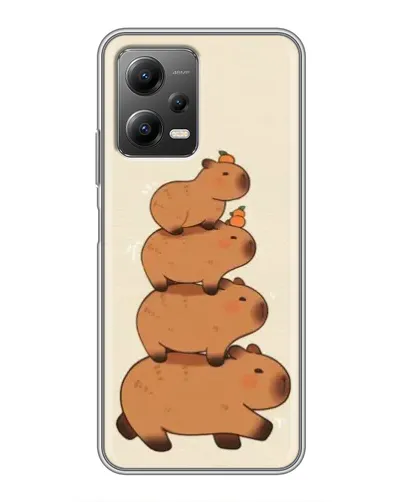Чехол для Xiaomi POCO X5 (5G) с картинкой «Башня из капибар»