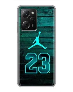 Чехол для Xiaomi POCO X5 Pro (5G) с картинкой «Jordan Cyan 23» Чехол для Xiaomi POCO X5 Pro (5G) с картинкой «Jordan Cyan 23»