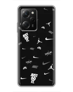 Чехол для Xiaomi POCO X5 Pro (5G) с картинкой «Nike Black Pattern» Чехол для Xiaomi POCO X5 Pro (5G) с картинкой «Nike Black Pattern»