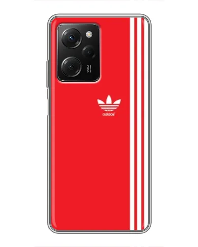 Чехол для Xiaomi POCO X5 Pro (5G) с картинкой «Красный минимализм Adidas»