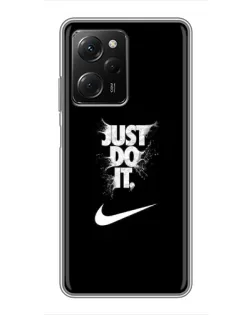 Чехол для Xiaomi POCO X5 Pro (5G) с картинкой «Текстовый принт Nike» Чехол для Xiaomi POCO X5 Pro (5G) с картинкой «Текстовый принт Nike»