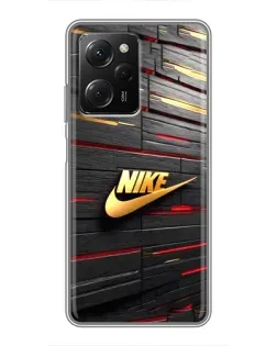 Чехол для Xiaomi POCO X5 Pro (5G) с картинкой «Золотой Nike на металле» Чехол для Xiaomi POCO X5 Pro (5G) с картинкой «Золотой Nike на металле»