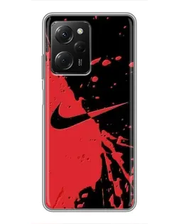 Чехол для Xiaomi POCO X5 Pro (5G) с картинкой «Красные брызги Nike» Чехол для Xiaomi POCO X5 Pro (5G) с картинкой «Красные брызги Nike»