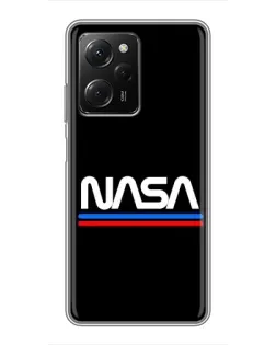Чехол для Xiaomi POCO X5 Pro (5G) с картинкой «NASA — классика Red Blue»