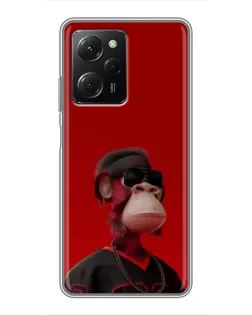 Чехол для Xiaomi POCO X5 Pro (5G) с картинкой «Bored Ape в красном»