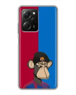 Чехол для Xiaomi POCO X5 Pro (5G) с картинкой «Bored Ape — фанат Барсы»