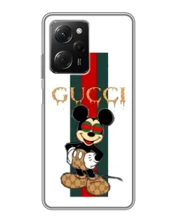 Чехол для Xiaomi POCO X5 Pro (5G) с картинкой «Микки Маус Gucci — полосы» Чехол для Xiaomi POCO X5 Pro (5G) с картинкой «Микки Маус Gucci — полосы»