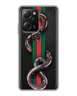 Чехол для Xiaomi POCO X5 Pro (5G) с картинкой «Gucci — змея на полосе» Чехол для Xiaomi POCO X5 Pro (5G) с картинкой «Gucci — змея на полосе»