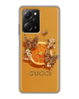 Чехол для Xiaomi POCO X5 Pro (5G) с картинкой «Gucci — золотые бабочки» Чехол для Xiaomi POCO X5 Pro (5G) с картинкой «Gucci — золотые бабочки»