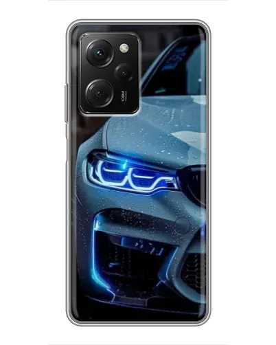 Чехол для Xiaomi POCO X5 Pro (5G) с картинкой «Взгляд BMW с синими фарами»