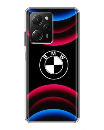Чехол для Xiaomi POCO X5 Pro (5G) с картинкой «Логотип BMW и неоновые дуги»