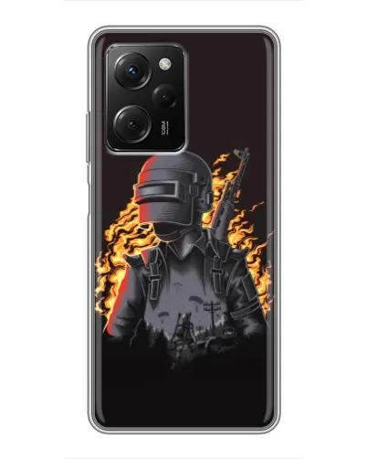 Чехол для Xiaomi POCO X5 Pro (5G) с картинкой «PUBG — огненный силуэт» Чехол для Xiaomi POCO X5 Pro (5G) с картинкой «PUBG — огненный силуэт»