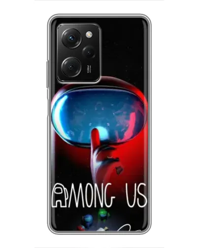 Чехол для Xiaomi POCO X5 Pro (5G) с картинкой «Красный импостер — макро»