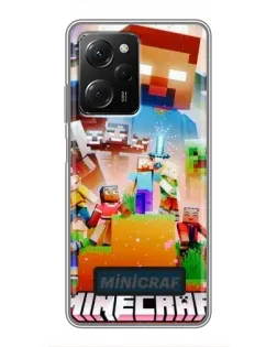 Чохол для Xiaomi POCO X5 Pro (5G) з картинкою «Minecraft герої гри»