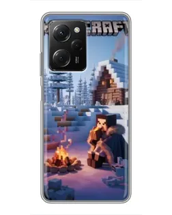 Чохол для Xiaomi POCO X5 Pro (5G) з картинкою «Зимовий Minecraft»