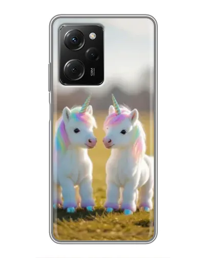 Чехол для Xiaomi POCO X5 Pro (5G) с картинкой «Пара единорогов»