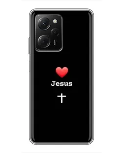 Чехол для Xiaomi POCO X5 Pro (5G) с картинкой «Сердце - Jesus» Чехол для Xiaomi POCO X5 Pro (5G) с картинкой «Сердце - Jesus»
