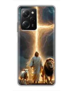 Чехол для Xiaomi POCO X5 Pro (5G) с картинкой «Лев Иуды и Свет» Чехол для Xiaomi POCO X5 Pro (5G) с картинкой «Лев Иуды и Свет»