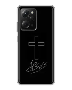 Чехол для Xiaomi POCO X5 Pro (5G) с картинкой «Графический крест Jesus» Чехол для Xiaomi POCO X5 Pro (5G) с картинкой «Графический крест Jesus»
