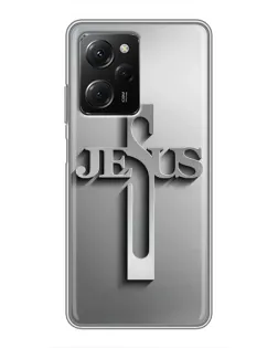 Чехол для Xiaomi POCO X5 Pro (5G) с картинкой «Металлический крест Jesus» Чехол для Xiaomi POCO X5 Pro (5G) с картинкой «Металлический крест Jesus»
