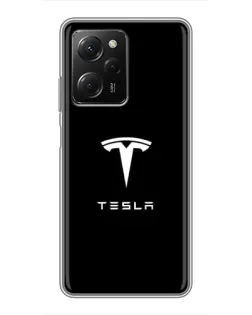 Чехол для Xiaomi POCO X5 Pro (5G) с картинкой «Tesla White Logo» Чехол для Xiaomi POCO X5 Pro (5G) с картинкой «Tesla White Logo»