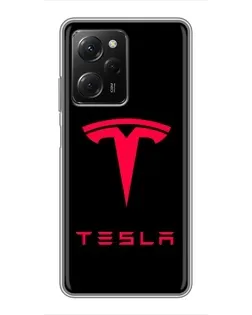Чехол для Xiaomi POCO X5 Pro (5G) с картинкой «Tesla Red Logo» Чехол для Xiaomi POCO X5 Pro (5G) с картинкой «Tesla Red Logo»