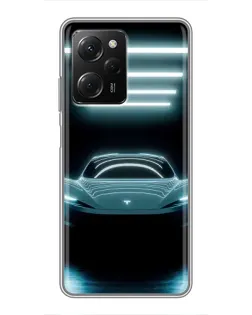 Чехол для Xiaomi POCO X5 Pro (5G) с картинкой «Tesla в неоне» Чехол для Xiaomi POCO X5 Pro (5G) с картинкой «Tesla в неоне»