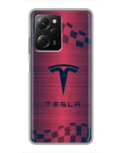 Чехол для Xiaomi POCO X5 Pro (5G) с картинкой «Тесла красный карбон» Чехол для Xiaomi POCO X5 Pro (5G) с картинкой «Тесла красный карбон»