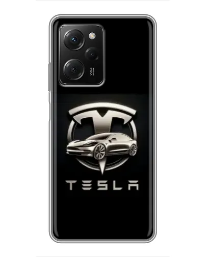 Чехол для Xiaomi POCO X5 Pro (5G) с картинкой «Tesla — серебристое авто» Чехол для Xiaomi POCO X5 Pro (5G) с картинкой «Tesla — серебристое авто»