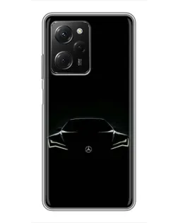 Чехол для Xiaomi POCO X5 Pro (5G) с картинкой «Mercedes — силуэт авто» Чехол для Xiaomi POCO X5 Pro (5G) с картинкой «Mercedes — силуэт авто»
