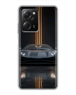 Чехол для Xiaomi POCO X5 Pro (5G) с картинкой «Lamborghini золотые линии»