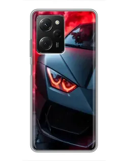 Чехол для Xiaomi POCO X5 Pro (5G) с картинкой «Lamborghini красное сияние»