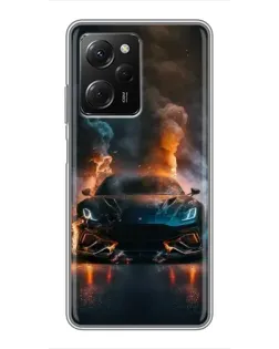 Чехол для Xiaomi POCO X5 Pro (5G) с картинкой «Lamborghini дымная эстетика»