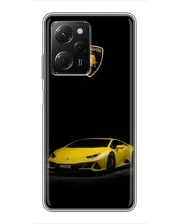 Чехол для Xiaomi POCO X5 Pro (5G) с картинкой «Lamborghini желтый акцент»