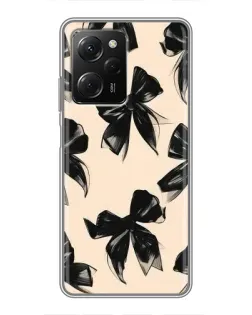 Чехол для Xiaomi POCO X5 Pro (5G) с картинкой «Паттерн черные банты» Чехол для Xiaomi POCO X5 Pro (5G) с картинкой «Паттерн черные банты»