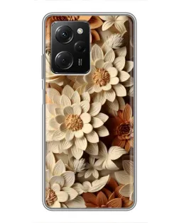 Чехол для Xiaomi POCO X5 Pro (5G) с картинкой «Бежевый флористический декор» Чехол для Xiaomi POCO X5 Pro (5G) с картинкой «Бежевый флористический декор»