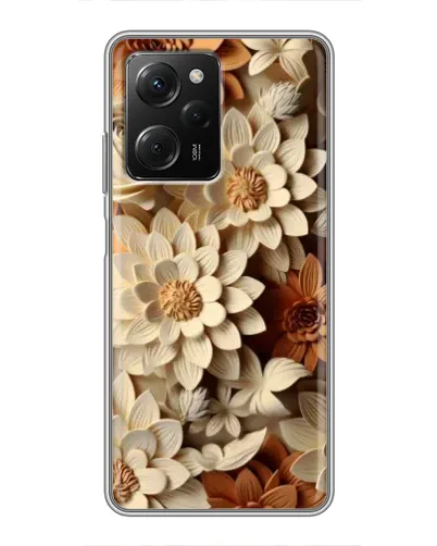 Чехол для Xiaomi POCO X5 Pro (5G) с картинкой «Бежевый флористический декор» Чехол для Xiaomi POCO X5 Pro (5G) с картинкой «Бежевый флористический декор»
