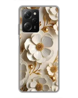 Чехол для Xiaomi POCO X5 Pro (5G) с картинкой «Белие бумажние цвети» Чехол для Xiaomi POCO X5 Pro (5G) с картинкой «Белие бумажние цвети»