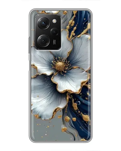 Чехол для Xiaomi POCO X5 Pro (5G) с картинкой «Белый цветок и золотой флюид» Чехол для Xiaomi POCO X5 Pro (5G) с картинкой «Белый цветок и золотой флюид»