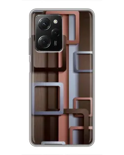 Чехол для Xiaomi POCO X5 Pro (5G) с картинкой «Коричневые объемные квадраты» Чехол для Xiaomi POCO X5 Pro (5G) с картинкой «Коричневые объемные квадраты»
