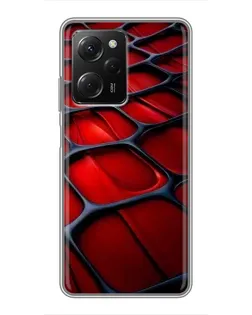 Чехол для Xiaomi POCO X5 Pro (5G) с картинкой «Красная глянцевая сетка»